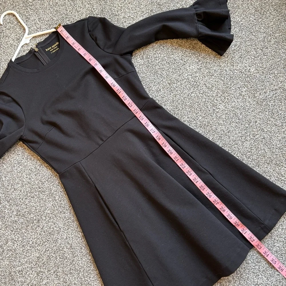 Kate Spade Black Fit & Flare Mini Dress with Bell Sleeves Size Small
